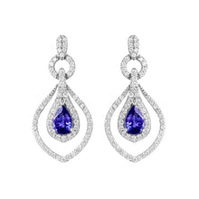 Load image into Gallery viewer, 2.85ctw 14k Gold Tanzanite with Diamond Dangle Earring