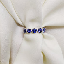 Load image into Gallery viewer, 3.36 Cts. Natural Tanzanite Eternity Band Gold 14K Statement Ring Jewelry