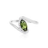 0.66 Cts. Natural Green Tourmaline 14K Solid Statement Gold Ring Jewelry
