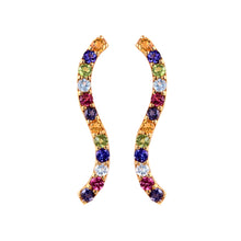 Load image into Gallery viewer, Natural Multi Gemstone 14K Rainbow Classic Earrings