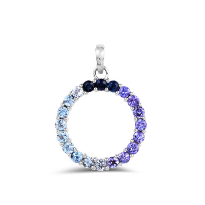 Dainty 14K Gold Natural Gemstone Ombre Pendant Necklace