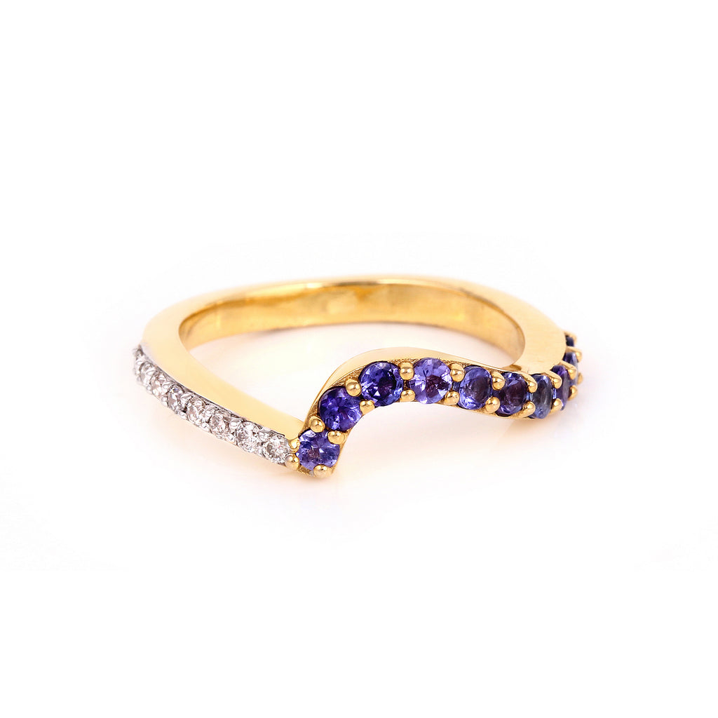 0.52 Cts. Tanzanite Gold Stacking Ring Jewelry