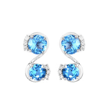 Load image into Gallery viewer, 8.074 Cts. Natural Blue Topaz 14k Gold Statement Earring Jewelry