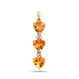 4.141 Cts. Natural Citrine 14k Gold Statement Pendant Jewelry