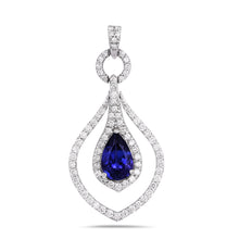 Load image into Gallery viewer, 3.96ctw Natural Tanzanite Diamond Pendant in White Gold