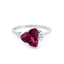 Load image into Gallery viewer, 3.344 Cts. Dainty Rhodolite Garnet 14k Gold Statement Ring Jewelry