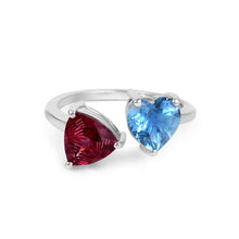 Load image into Gallery viewer, 2.34 Cts. Natural Rhodolite Garnet And Aquamarine 14k Gold Statement Ring Jewelry