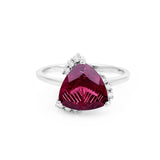 4.273 Cts. Natural Rhodolite Garnet 14k Gold Statement Ring Jewelry