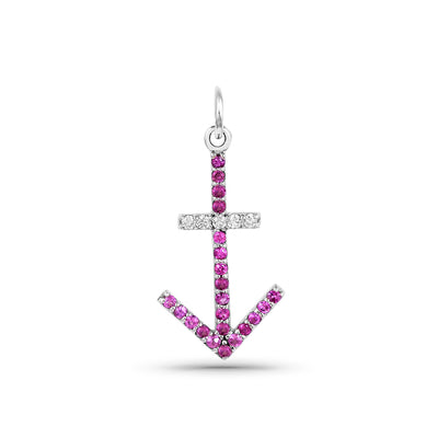 Sagittarius Stunning Pendant With Pink Sapphires, Diamonds in 14K Gold
