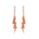 14K Orange Sapphire & Diamond Flash Earring