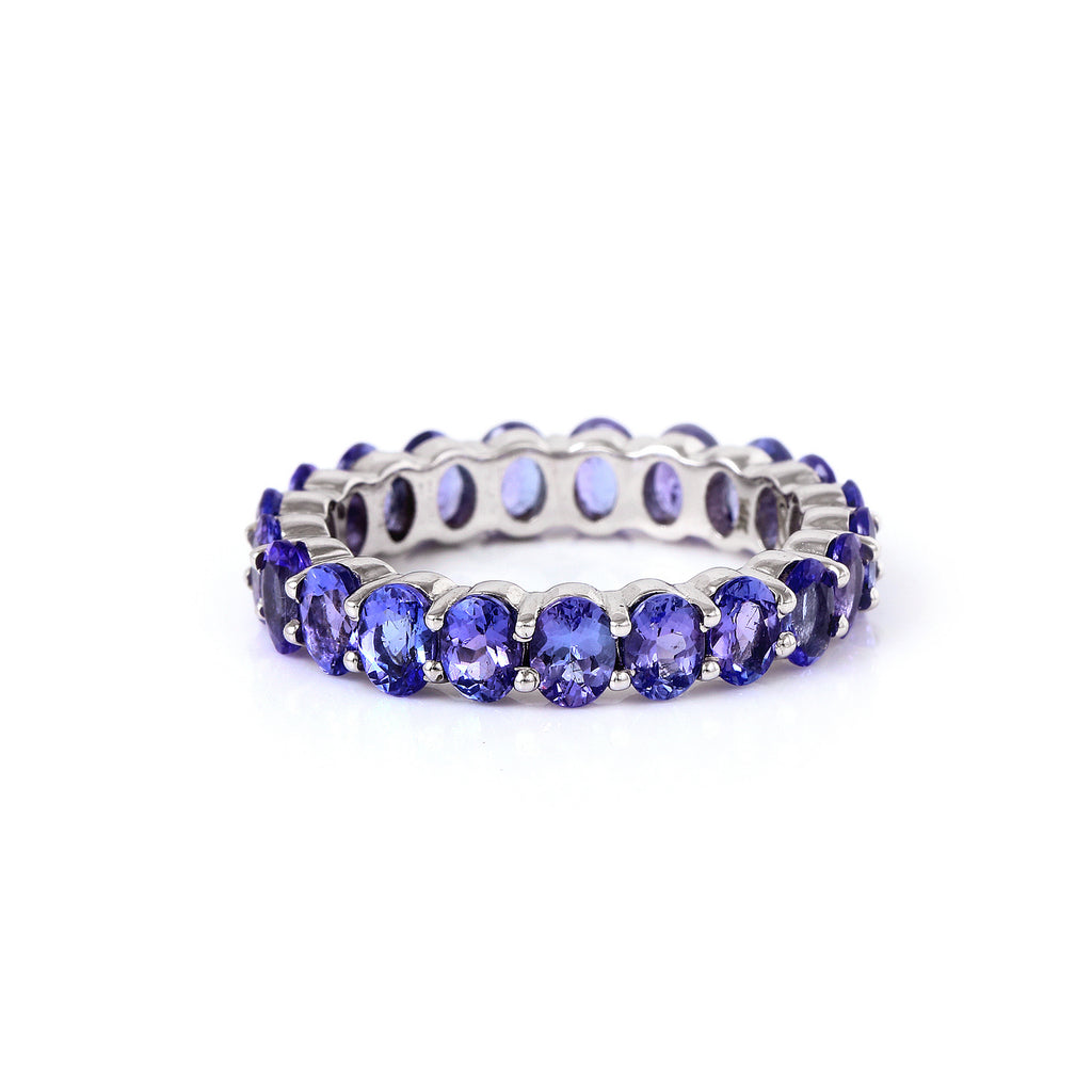 3.78 Cts. Natural AAA Tanzanite Eternity Ring For Women