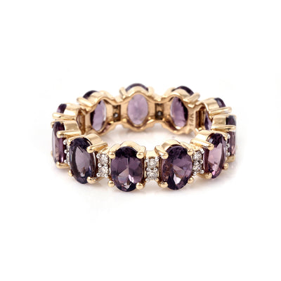Lavender Spinel & Diamond 14K Gold Engagement Band