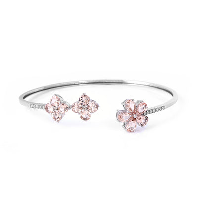 Magical Morganite 14K Gold Bracelet With Diamonds