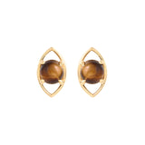 Protective Tiger's Eye Gold Earrings