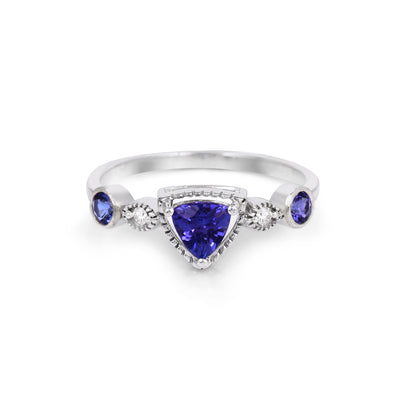 TRILLION TANZANITE 14K White Gold Ring