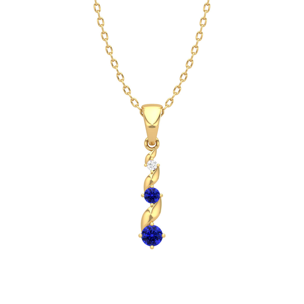 0.42 Cts. Tanzanite Gold Chain Pendant Jewelry