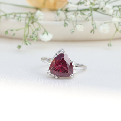 4.273 Cts. Natural Rhodolite Garnet 14k Gold Statement Ring Jewelry