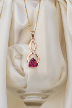 Load image into Gallery viewer, 3.206 Cts. Natural Rhodolite Garnet 14k Gold Statement Pendant Jewelry