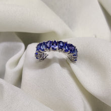 Load image into Gallery viewer, 4.92 Cts. Natural Tanzanite Eternity Band Gold 14K Statement Ring Jewelry