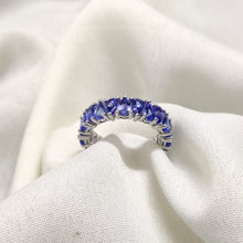 Load image into Gallery viewer, 4.92 Cts. Natural Tanzanite Eternity Band Gold 14K Statement Ring Jewelry