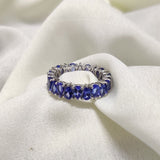 4.92 Cts. Natural Tanzanite Eternity Band Gold 14K Statement Ring Jewelry