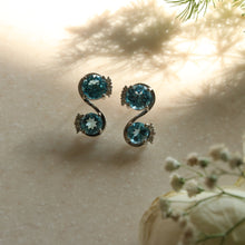 Load image into Gallery viewer, 8.074 Cts. Natural Blue Topaz 14k Gold Statement Earring Jewelry