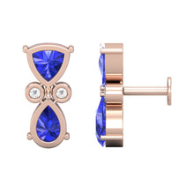 Load image into Gallery viewer, 3.02 Cts. Tanzanite Solid Gold Stud Earring Jewelry