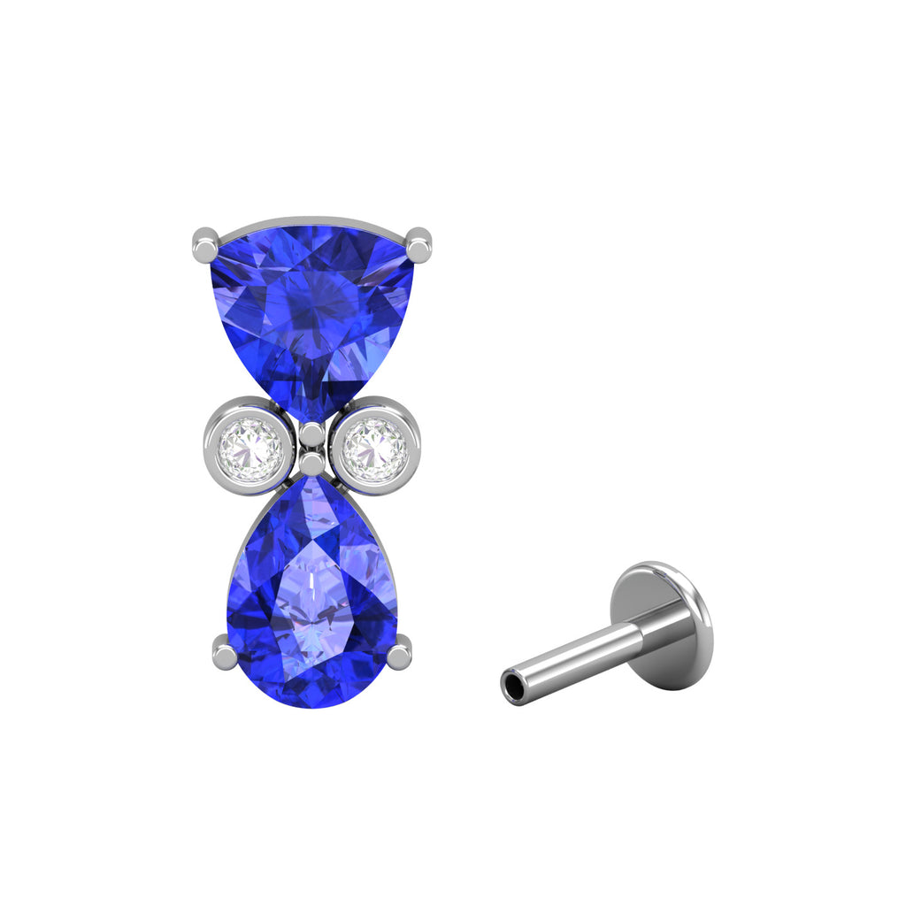 3.02 Cts. Tanzanite Solid Gold Stud Earring Jewelry