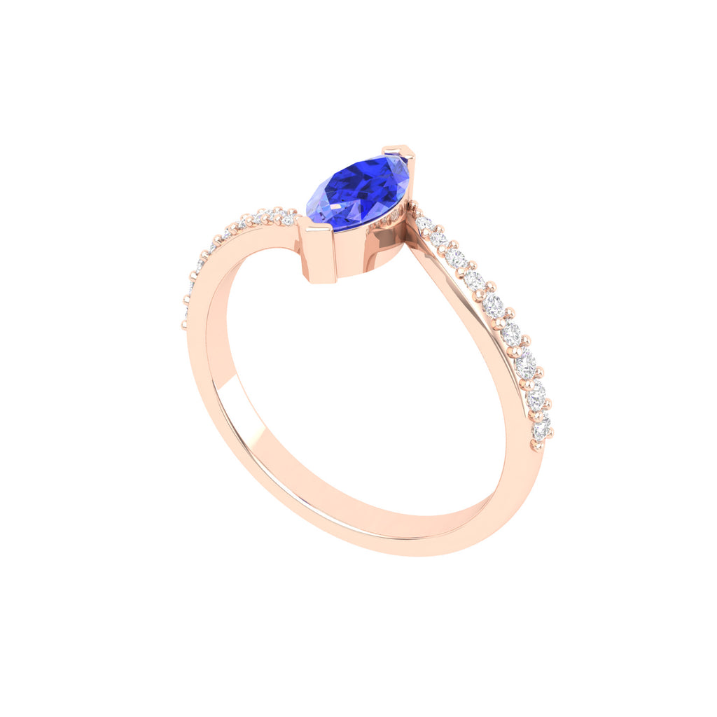 0.72 Cts. Tanzanite Marquise Gold Ring Jewelry