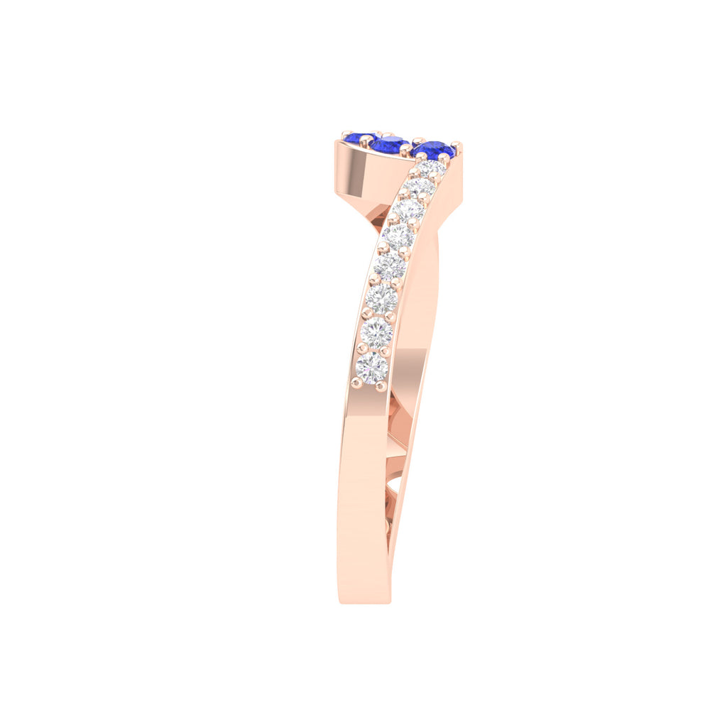0.52 Cts. Tanzanite Gold Stacking Ring Jewelry