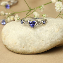 Load image into Gallery viewer, 0.78 Cts. Natural Tanzanite 14k Gold Stacking Ring Jewelry