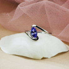 Load image into Gallery viewer, 0.73 Cts. Natural Tanzanite 14K Solid Stacking Gold Ring Jewelry
