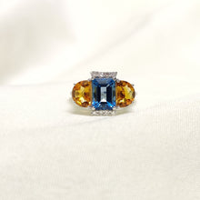 Load image into Gallery viewer, 3.372Cts. Natural London Blue and Citrine 14k Gold Ring Jewelry