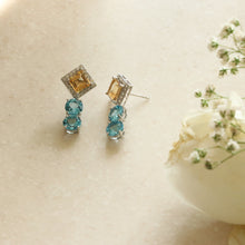 Load image into Gallery viewer, 10.24Cts. Natural Citrine And Blue Topaz 14k Gold Earring Jewelry