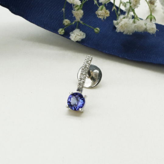 2.06 Cts. Tanzanite Solid Gold Stud Earring Jewelry