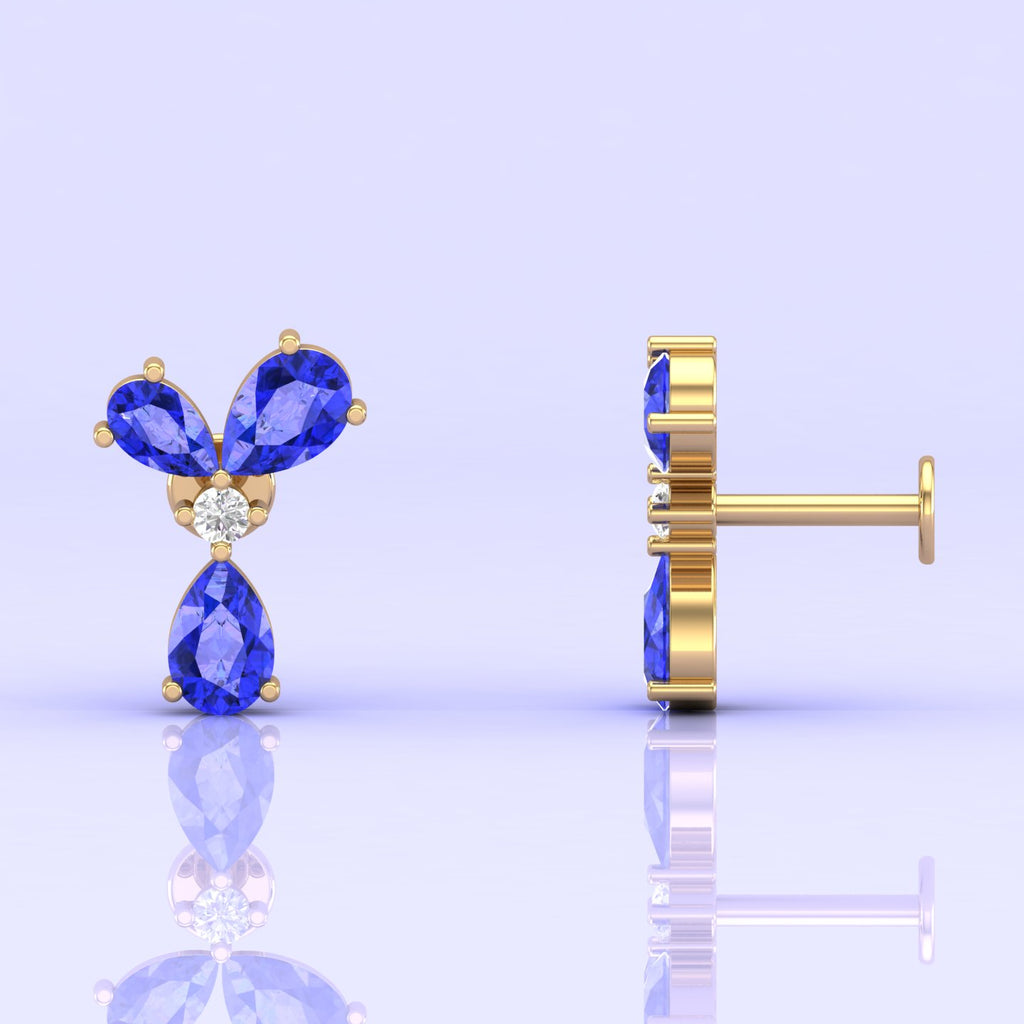2.05 Cts. Tanzanite Solid Gold Stud Earring Jewelry